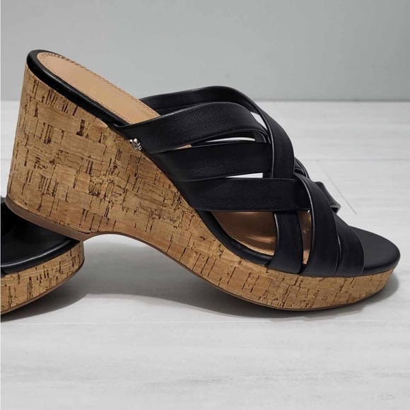 SAM & Libby Wedge Leather Sandals - Picture 8 of 9